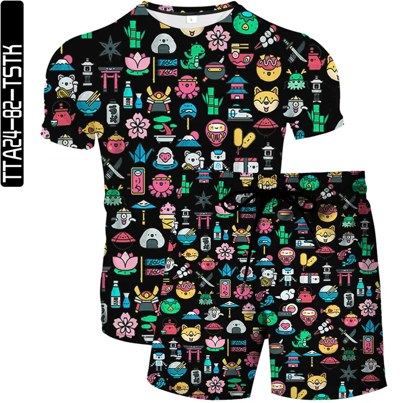 Summer new men's and women's beach pants fashion boutique T-shirt 2-piece set of leisure sports suit fun 3D printing S-6XL
Summer new men's and women's beach pants fashion boutique T-shirt 2-piece set of leisure sports suit fun 3D printing S-6XL