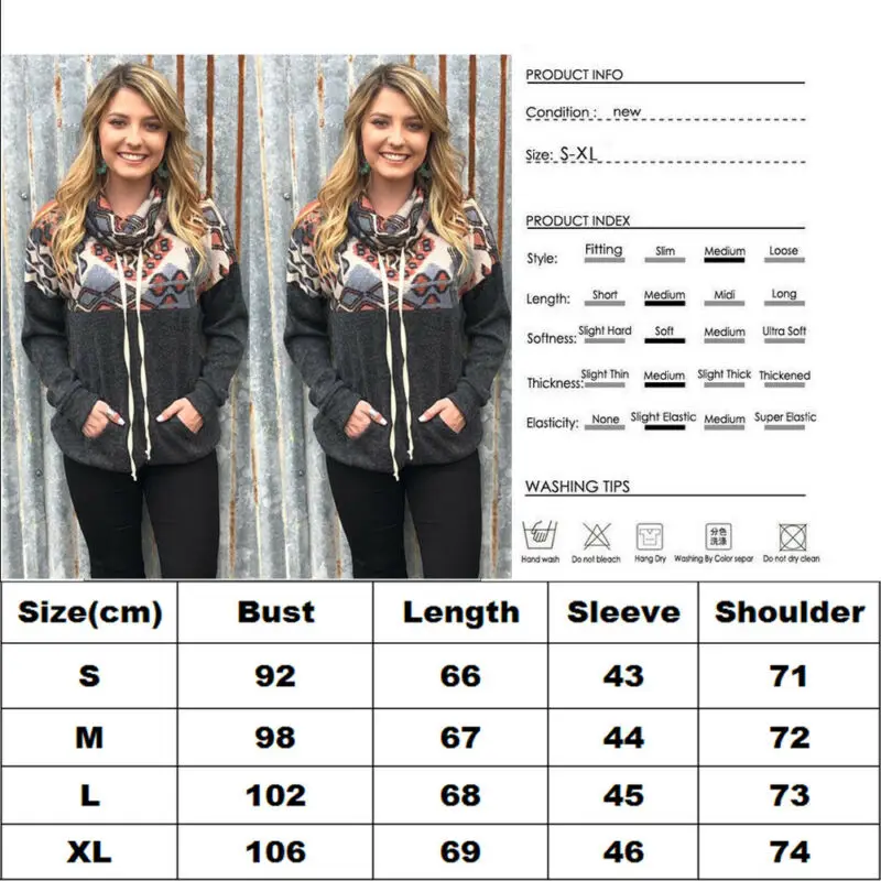 2019 Women's Basic Long Sleeve Pullover Hoodie Jacket Drawstring Hood With Pockets 
2019 Women's Basic Long Sleeve Pullover Hoodie Jacket Drawstring Hood With Pockets
