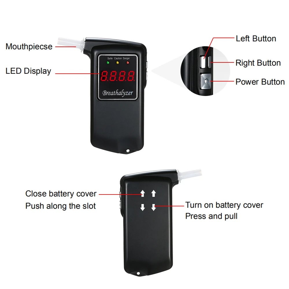 Professional Breathalyzer Digital Breath Alcohol Tester Alcohol Tester Meter with 10pcs Transparent Mouthpieces Alcohol Detector
Professional Breathalyzer Digital Breath Alcohol Tester Alcohol Tester Meter with 10pcs Transparent Mouthpieces Alcohol Detector