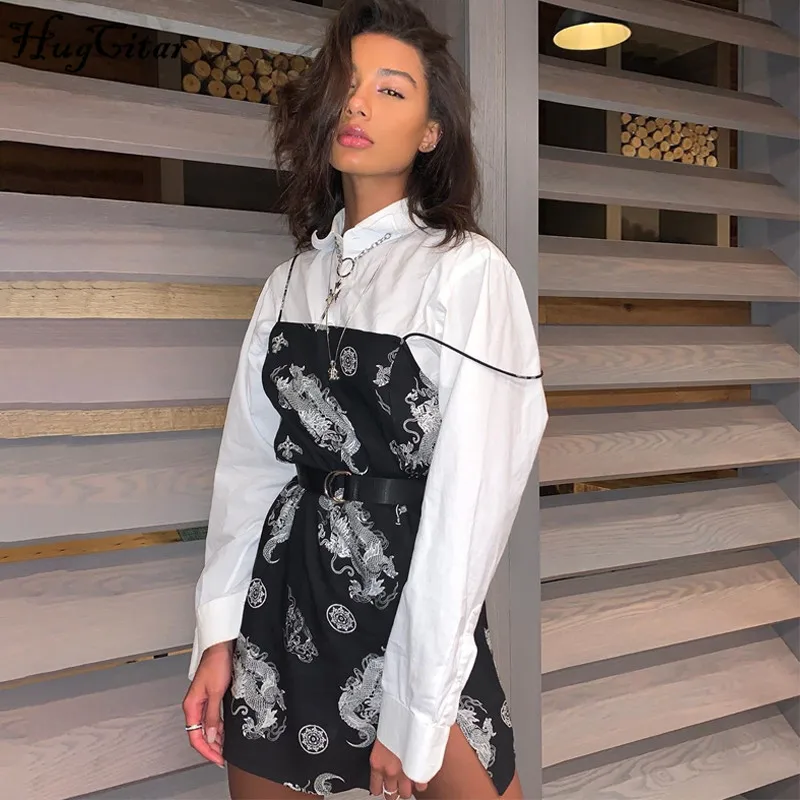 Hugcitar 2020 dragon print sleeveless slit sexy slip mini dress autumn women streetwear club outfits
Hugcitar 2020 dragon print sleeveless slit sexy slip mini dress autumn women streetwear club outfits