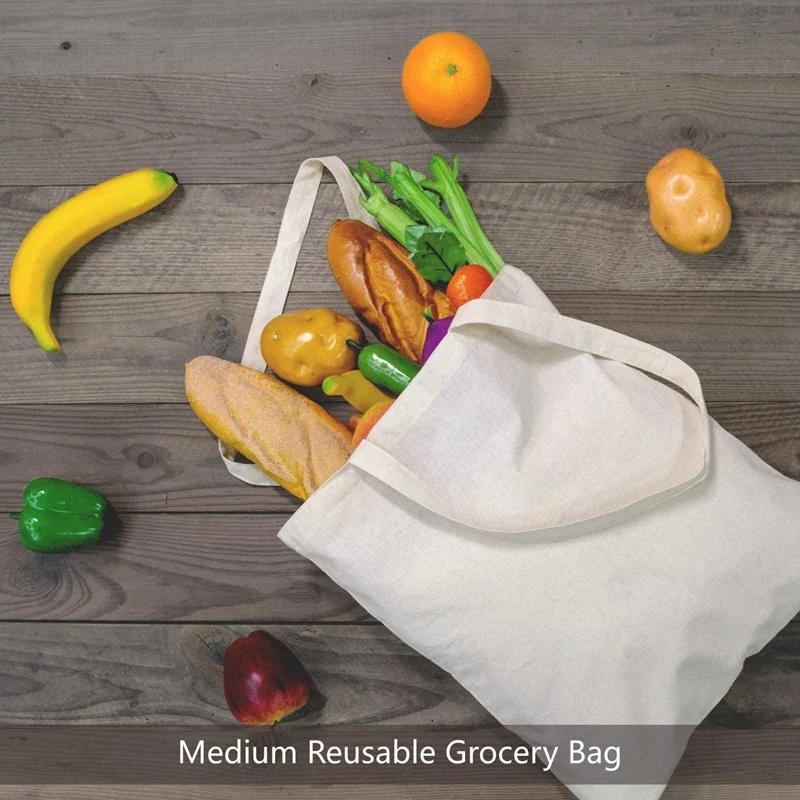 Cotton Tote Bag, Reusable Grocery Shopping Cloth Bags, Suitable For DIY, Advertising, Promotion, Gift, Giveaway(5-Pack)
Cotton Tote Bag, Reusable Grocery Shopping Cloth Bags, Suitable For DIY, Advertising, Promotion, Gift, Giveaway(5-Pack)
