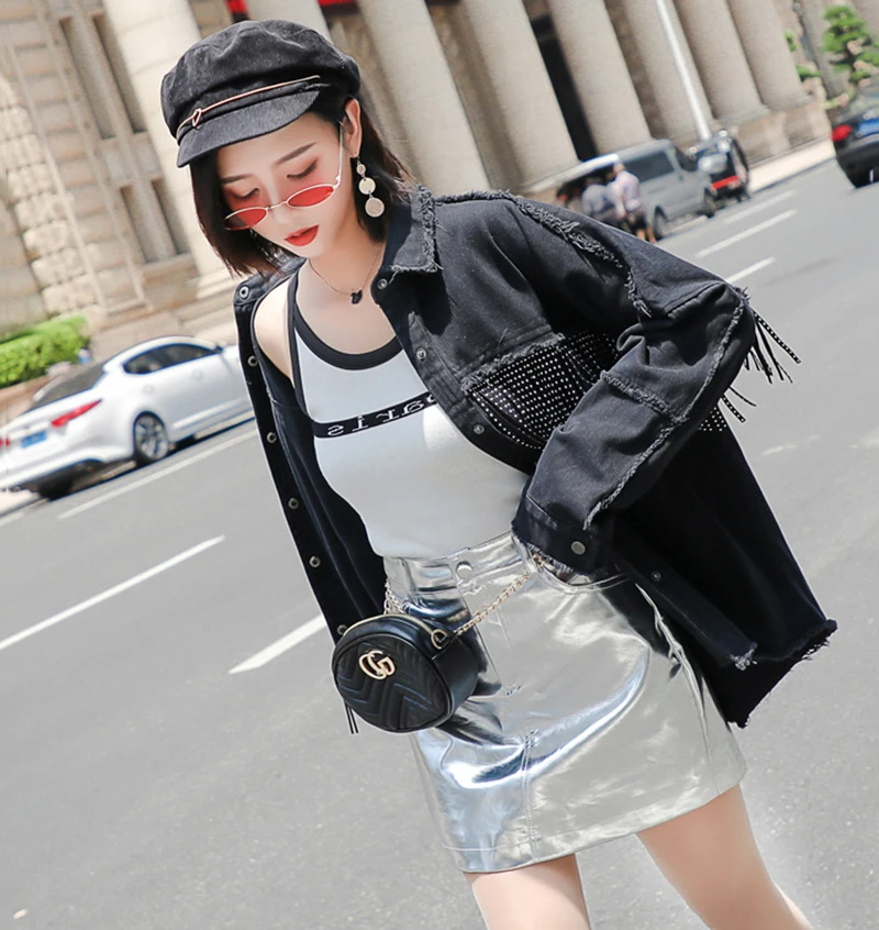 Women Denim Jacket Coat Tassels black Ladies Jeans Jackets Loose Abrigo Mujer tops for Women 2021 Spring Denim Coats Females
Women Denim Jacket Coat Tassels black Ladies Jeans Jackets Loose Abrigo Mujer tops for Women 2021 Spring Denim Coats Females