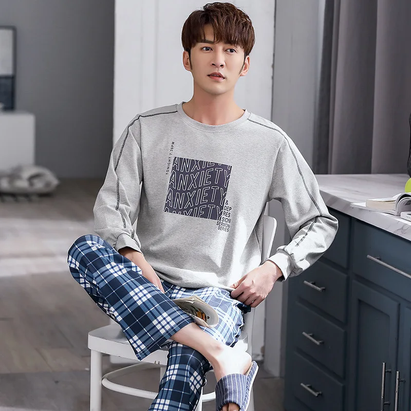 Men Pajamas Set Cotton Big Size Pyjama Loose Cartoon Simple Sleepwear Suit Wearable Male Loungewear Home Suit Autumn Sportswear
Men Pajamas Set Cotton Big Size Pyjama Loose Cartoon Simple Sleepwear Suit Wearable Male Loungewear Home Suit Autumn Sportswear