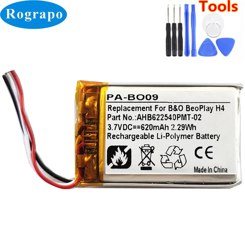 

New AHB622540PMT-02 Battery For Bang & Olufsen BeoPlay H4 Accumulator 620mAh Li-Polymer Replacement Batterie 3-wire Plug+tools