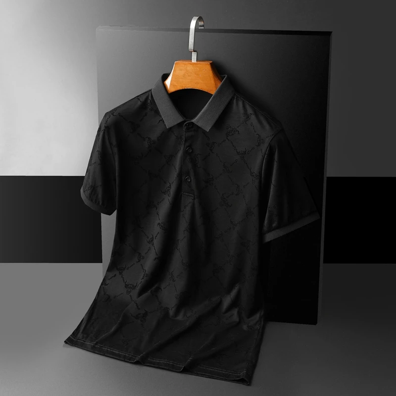 High Quality Men Polo Shirts New Arrivals Flocking Lapel Classic Brand Short Sleeve Black Male Summer Clothing E0402
High Quality Men Polo Shirts New Arrivals Flocking Lapel Classic Brand Short Sleeve Black Male Summer Clothing E0402