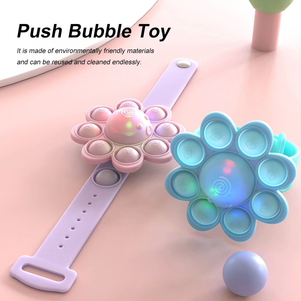 

Silicone Push Bubble Fingertip Toys Creative Octopus Bracelet Spinner Adults Children Sensory Decompression Crafts