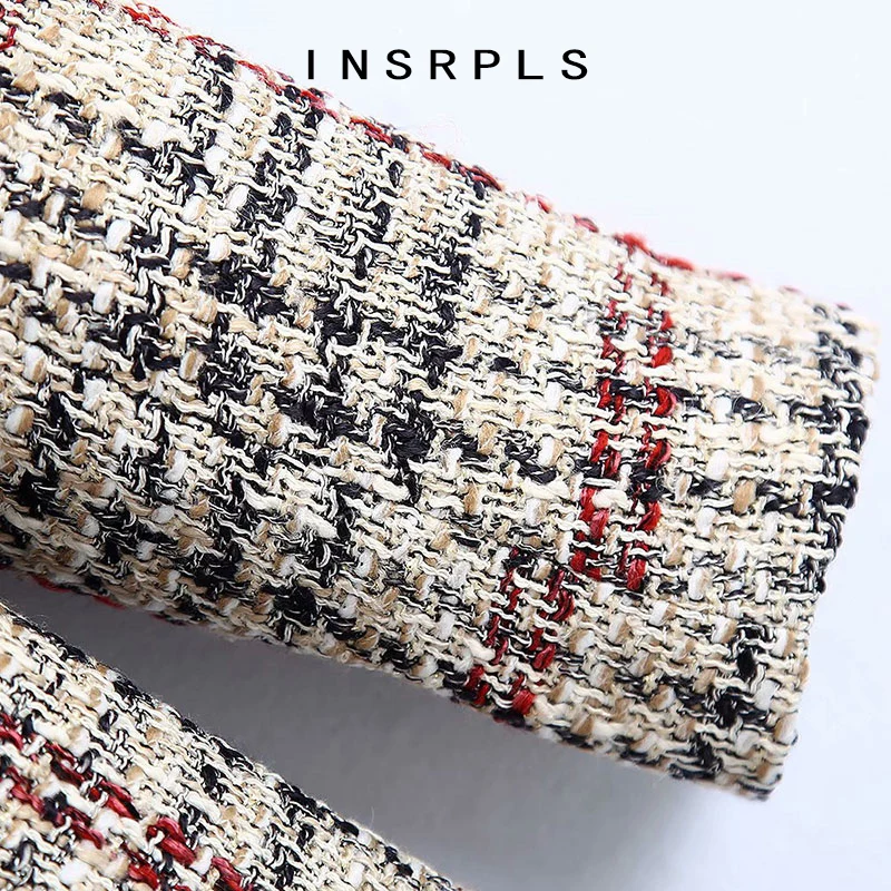 INSRPLS Women Fashion Double Breasted Tweed Check Blazers Coat Vintage Long Sleeve Pockets Female Outerwear Chic Tops
INSRPLS Women Fashion Double Breasted Tweed Check Blazers Coat Vintage Long Sleeve Pockets Female Outerwear Chic Tops
