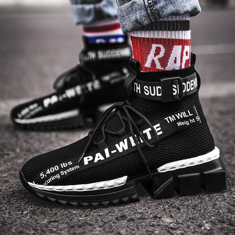 Fashion High Top Sock Breathable Casual Men Shoes 2020 New Man Sneakers Black and White Soft Lightweight Big Size Zapatos Hombre
Fashion High Top Sock Breathable Casual Men Shoes 2020 New Man Sneakers Black and White Soft Lightweight Big Size Zapatos Hombre