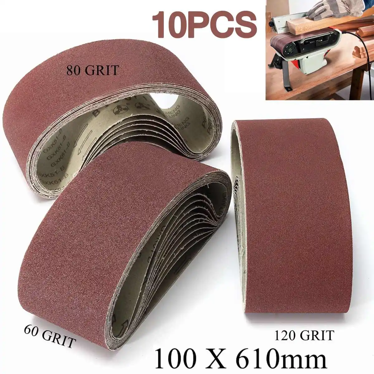 10Pcs Resin Bonded Aluminium Oxide Sanding Sander Belts Paper 60 80 120 Grit for Polishing and Dremel 100x610mm
10Pcs Resin Bonded Aluminium Oxide Sanding Sander Belts Paper 60 80 120 Grit for Polishing and Dremel 100x610mm