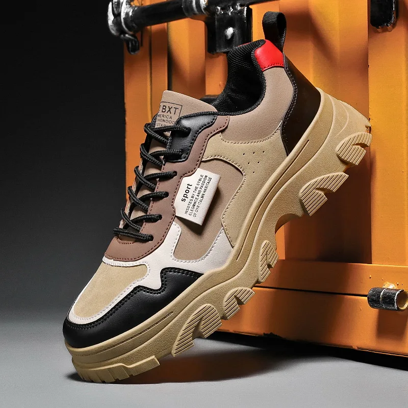 Thick Soled Men's Platform Shoes Leather Vulcanized Shoes Male Wearproof All-match Zapatillas Hommes Chaussure Lace-up Trainers
Thick Soled Men's Platform Shoes Leather Vulcanized Shoes Male Wearproof All-match Zapatillas Hommes Chaussure Lace-up Trainers