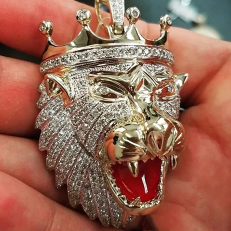 Men's Aqua Zircon Necklace and Pendant Lion Brand Pendant Cuban Chain Hip Hop Necklace
Men's Aqua Zircon Necklace and Pendant Lion Brand Pendant Cuban Chain Hip Hop Necklace