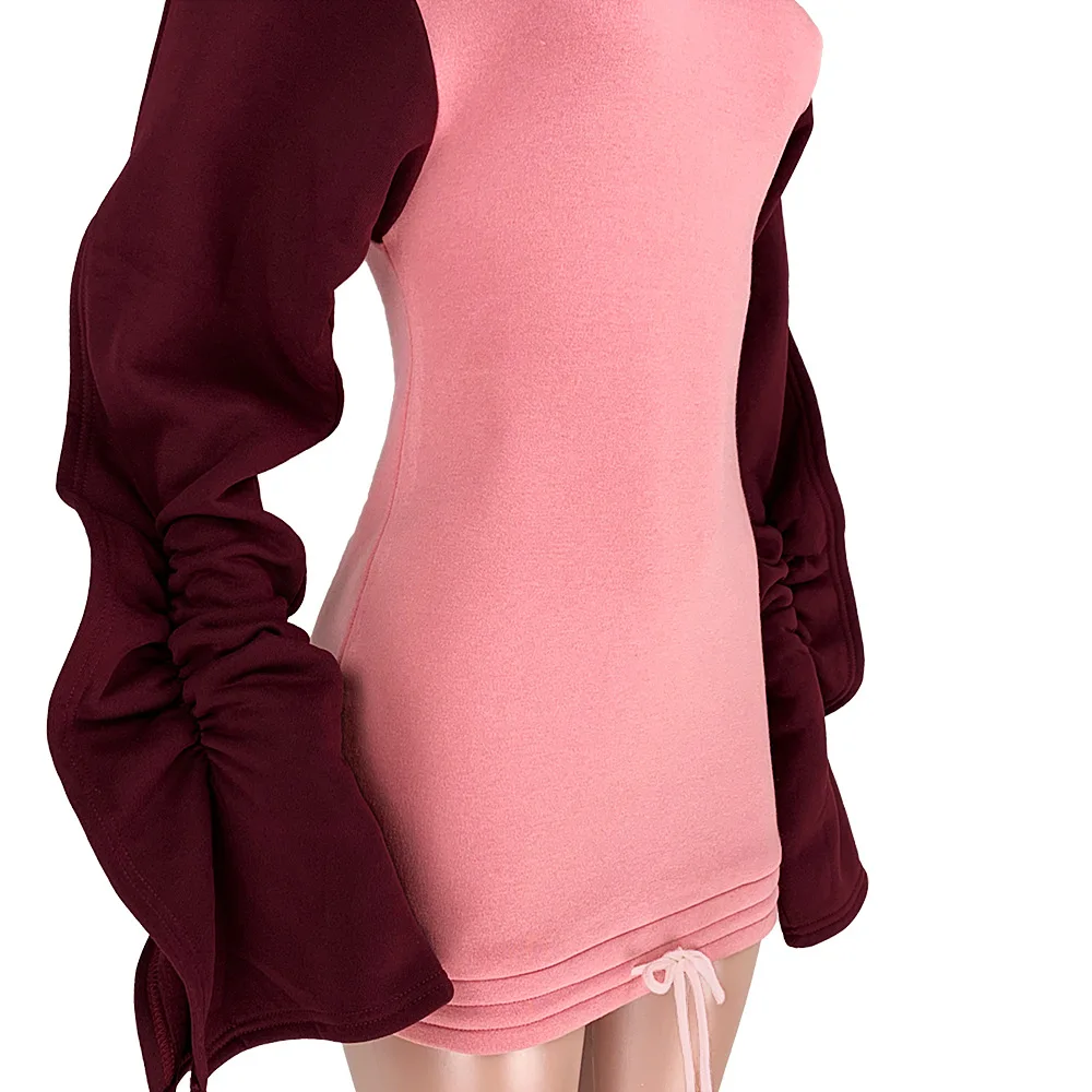 Autumn Sweater Mini Women's Dress Casual Ruffles Sleeve Slit O Neck Bodycon Dress Winter Plus Velvet Lace Up Club Dress Vestidos
Autumn Sweater Mini Women's Dress Casual Ruffles Sleeve Slit O Neck Bodycon Dress Winter Plus Velvet Lace Up Club Dress Vestidos