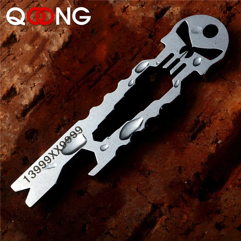 QOONG Punisher EDC Multi Function Tool Keychain with Wrench Crowbar Screwdriver Bottle Opener Skeleton Key Chain Ring Holder H03
QOONG Punisher EDC Multi Function Tool Keychain with Wrench Crowbar Screwdriver Bottle Opener Skeleton Key Chain Ring Holder H03