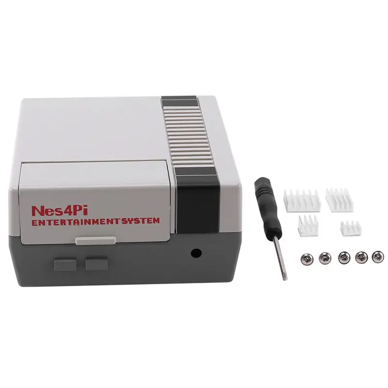 

NES4Pi NES Case Kit ABS Functional Cooling Fan Heatsinks Screwdrivers Only for Raspberry Pi 4 B ( 4 Model B )