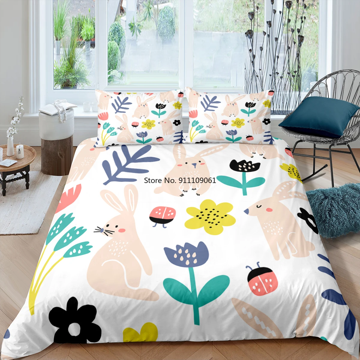 Cartoon Rabbits Bedding Set Cute Animals Queen King Size Plant Flowers Duvet Cover 2/3pcs Luxury Children Bedclothes Quilt Cover
Cartoon Rabbits Bedding Set Cute Animals Queen King Size Plant Flowers Duvet Cover 2/3pcs Luxury Children Bedclothes Quilt Cover