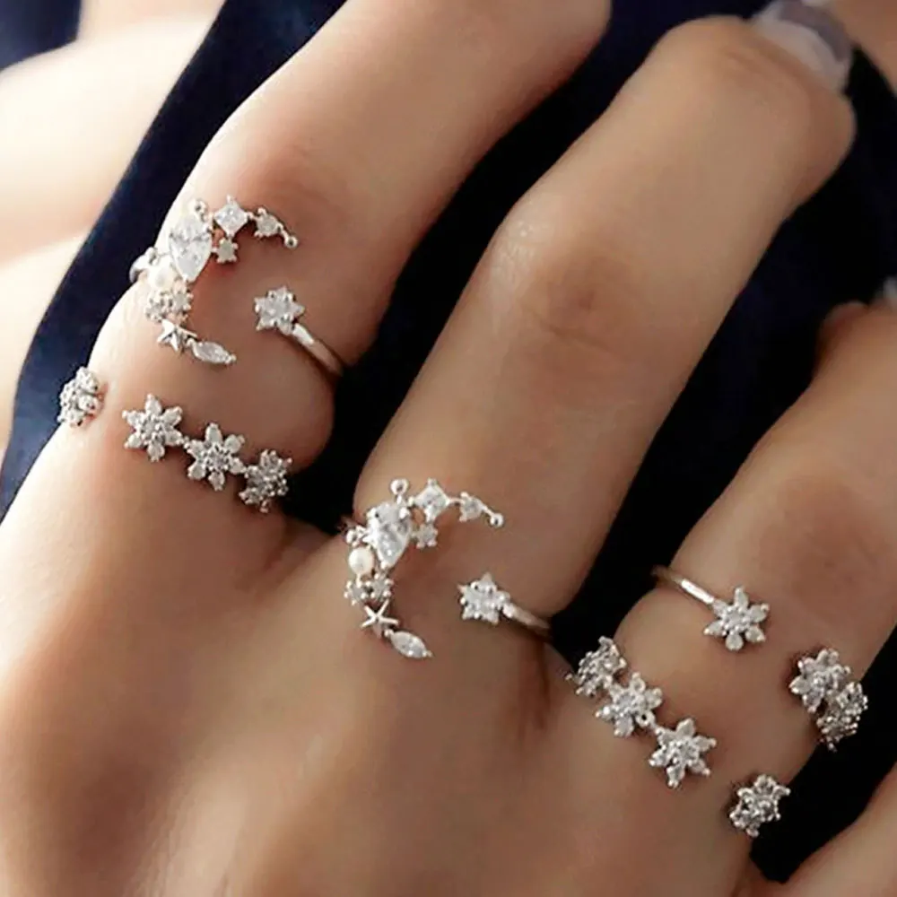 5 Pcs/Set Fashion Crystal Rings for Women Bohemian Moon Ring 2021 Trend Female Jewerly AM3092
5 Pcs/Set Fashion Crystal Rings for Women Bohemian Moon Ring 2021 Trend Female Jewerly AM3092