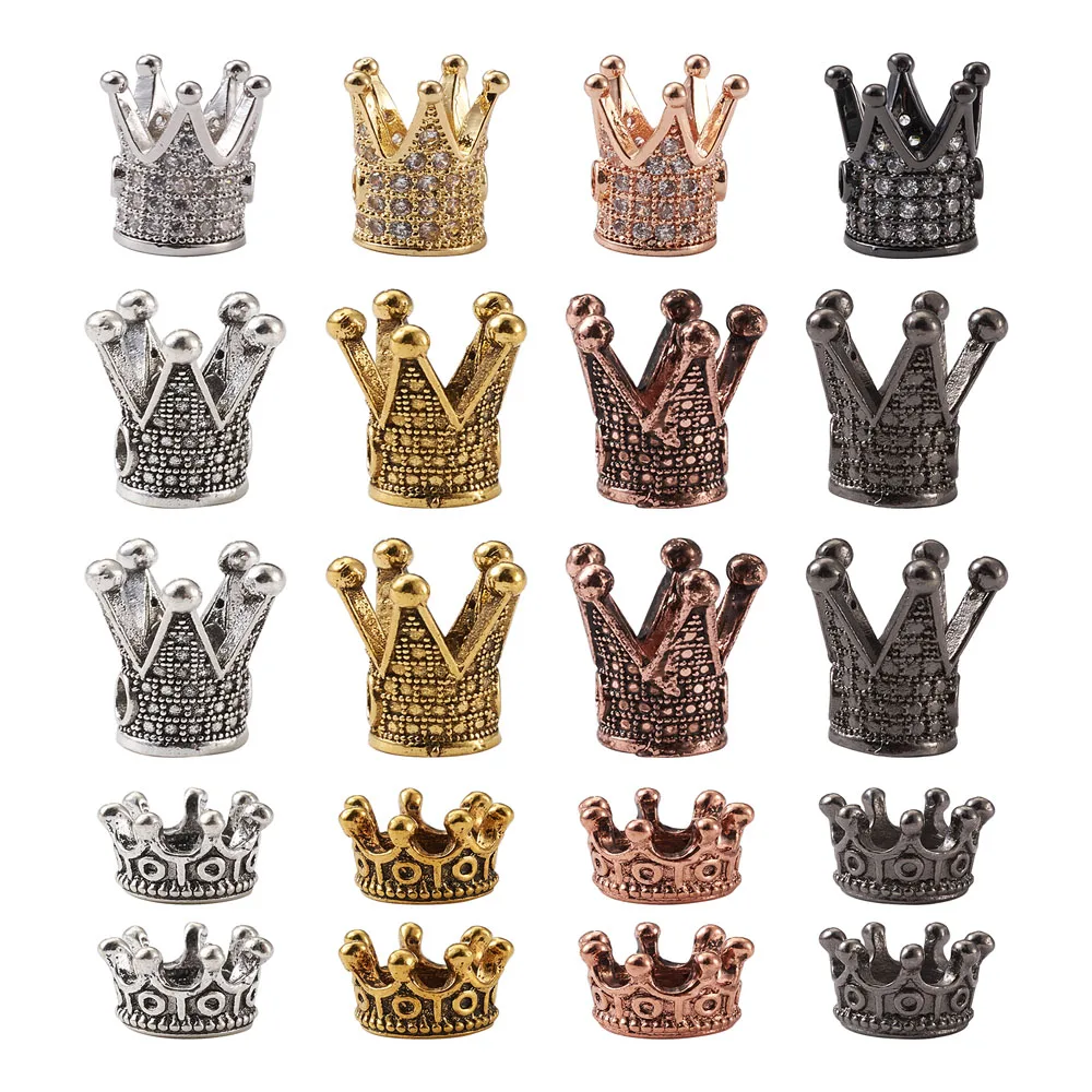 88pcs Micro Pave Cubic Zirconia Crown Spacer Beads for DIY Jewelry Findings Making Charms Bracelet
88pcs Micro Pave Cubic Zirconia Crown Spacer Beads for DIY Jewelry Findings Making Charms Bracelet