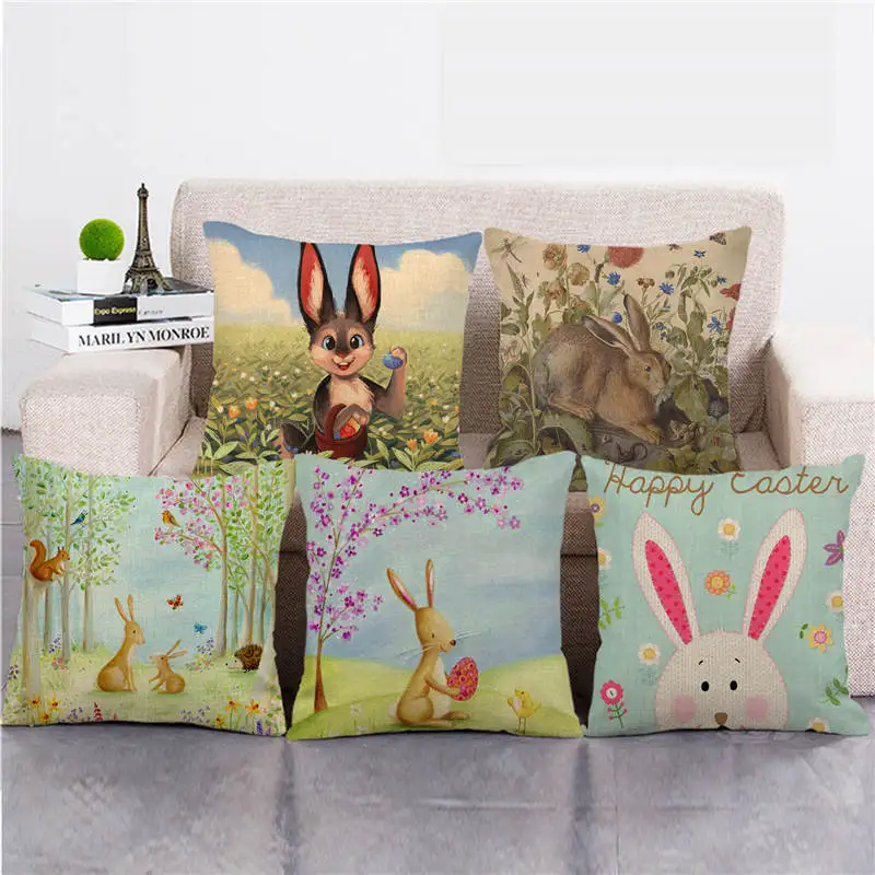 Linen Pillowcase Cartoon Rabbit Animal Print Pillowcase Easter Gift Holiday Car Decoration Chair Waist Cushion Cover Home Decor
Linen Pillowcase Cartoon Rabbit Animal Print Pillowcase Easter Gift Holiday Car Decoration Chair Waist Cushion Cover Home Decor