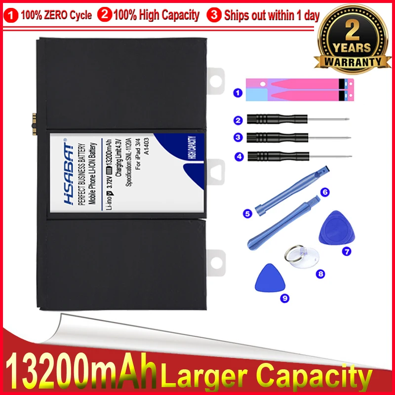 Аккумулятор Top Brand 100% 13200 мАч для iPad 3 4 A1458 A1403 A1416 A1430 A1433 A1459 A1460 A1389 в наличии |