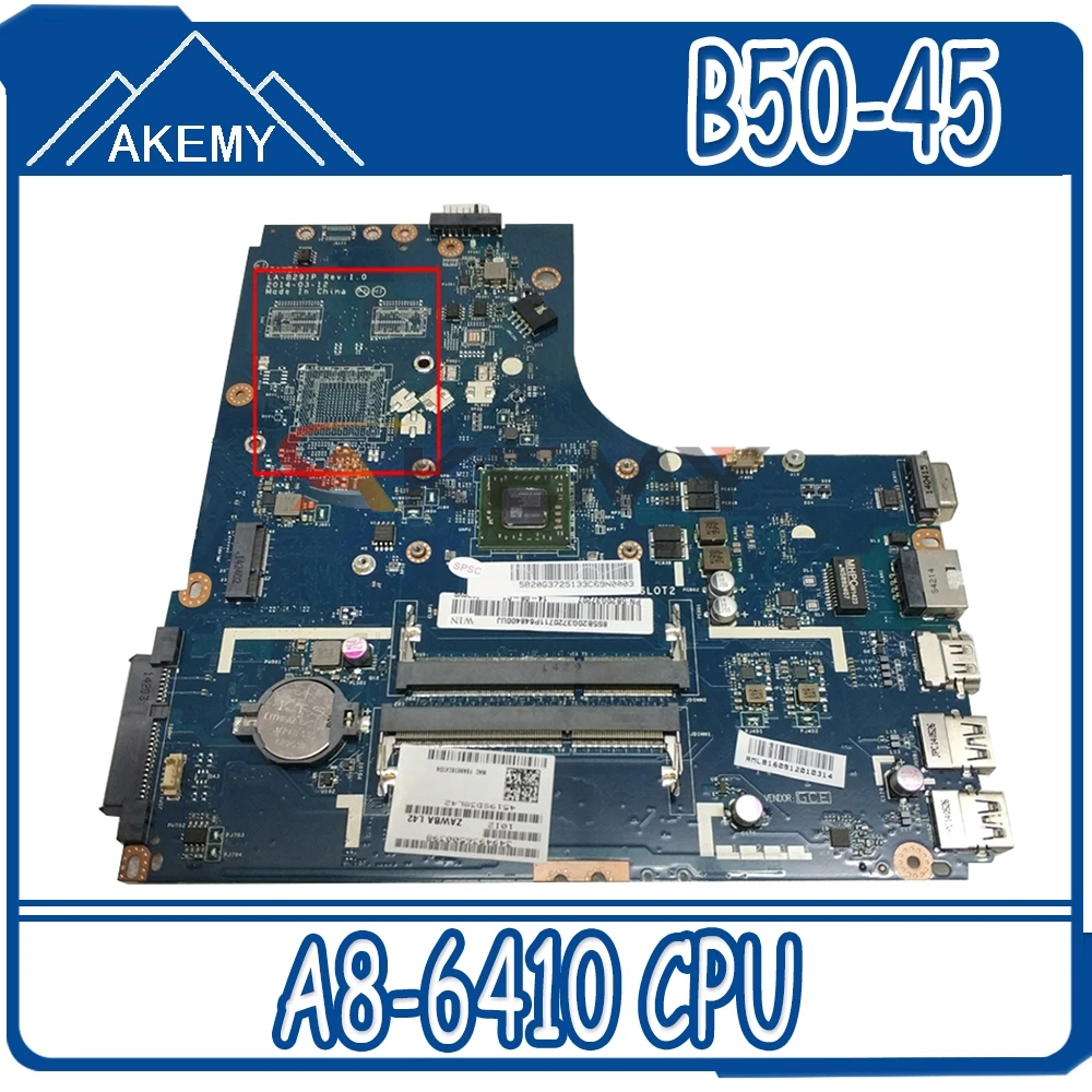 New ZAWBA/BB LA-B291P Motherboard for Lenovo B50-45 Laptop motherboard B50-45 mainboard with AMD A8-6410 CPU 100% test wor
New ZAWBA/BB LA-B291P Motherboard for Lenovo B50-45 Laptop motherboard B50-45 mainboard with AMD A8-6410 CPU 100% test wor