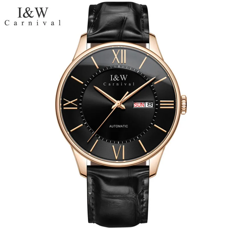 

CARNIVAL Brand Business Mechanical Watch Fashion Sapphire Calendar Waterproof Automatic Wristwatches Luxury for Men Montre Homme