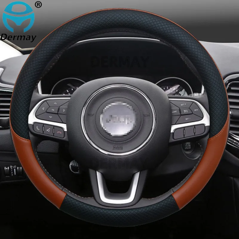 100% DERMAY Brand Leather Car Steering wheel Cover Anti-slip for Jeep Renegade 2014-2021 Auto interior Accessories
100% DERMAY Brand Leather Car Steering wheel Cover Anti-slip for Jeep Renegade 2014-2021 Auto interior Accessories