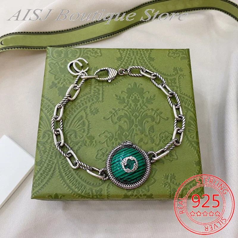 925 Sterling Silver Spirit Snake Malachite G Bracelet Fashion Trend Men And Women Couple Retro Punk Hip Hop Pendant Bracelet
925 Sterling Silver Spirit Snake Malachite G Bracelet Fashion Trend Men And Women Couple Retro Punk Hip Hop Pendant Bracelet