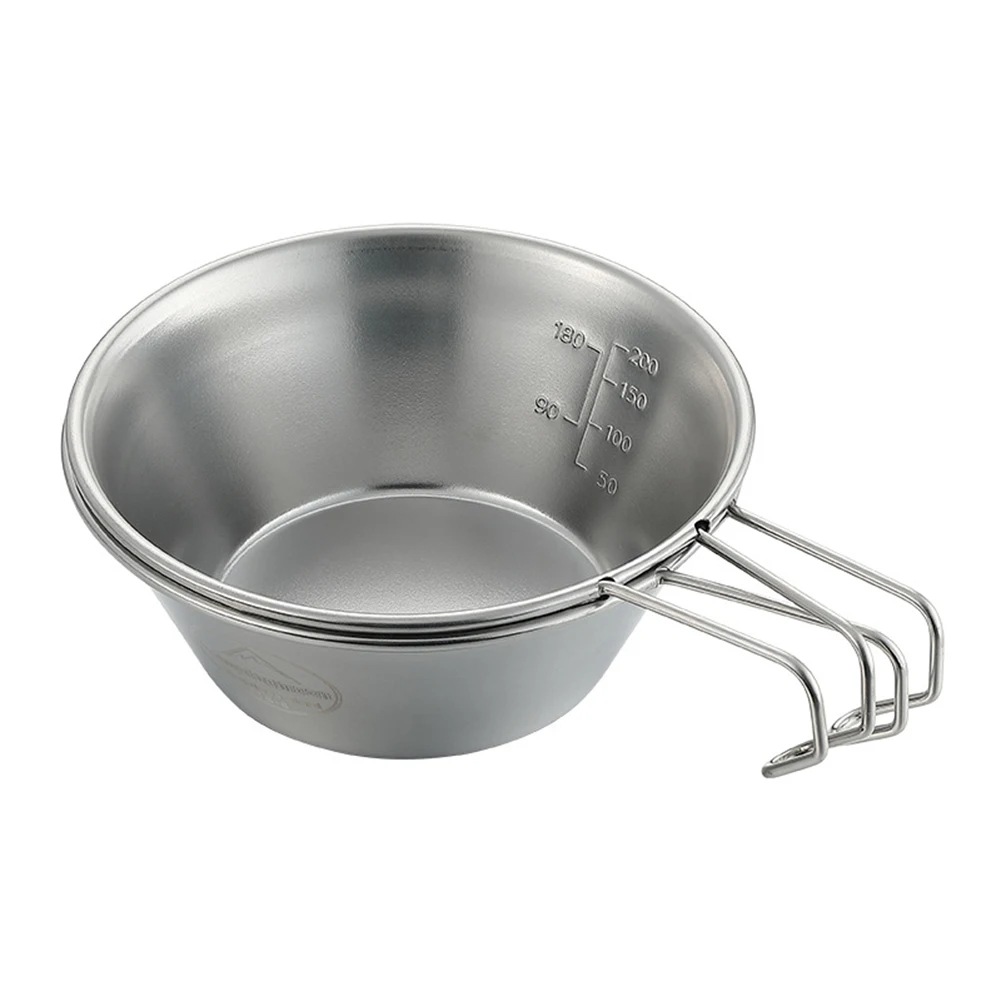 310ml Stainless Steel Sierra Cup with Scale Portable Lightweight Camping Bowl with Folding Handle for Picnic Backpacking Hunting
310ml Stainless Steel Sierra Cup with Scale Portable Lightweight Camping Bowl with Folding Handle for Picnic Backpacking Hunting