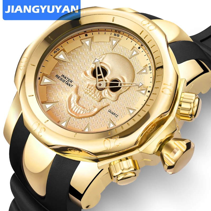 Hot Silicone Blet Casual Sport Watches Men 3D Skull Face Quartzwatch Luxury Brand Military Wrist Watch Relogios Masculino 2023
Hot Silicone Blet Casual Sport Watches Men 3D Skull Face Quartzwatch Luxury Brand Military Wrist Watch Relogios Masculino 2023