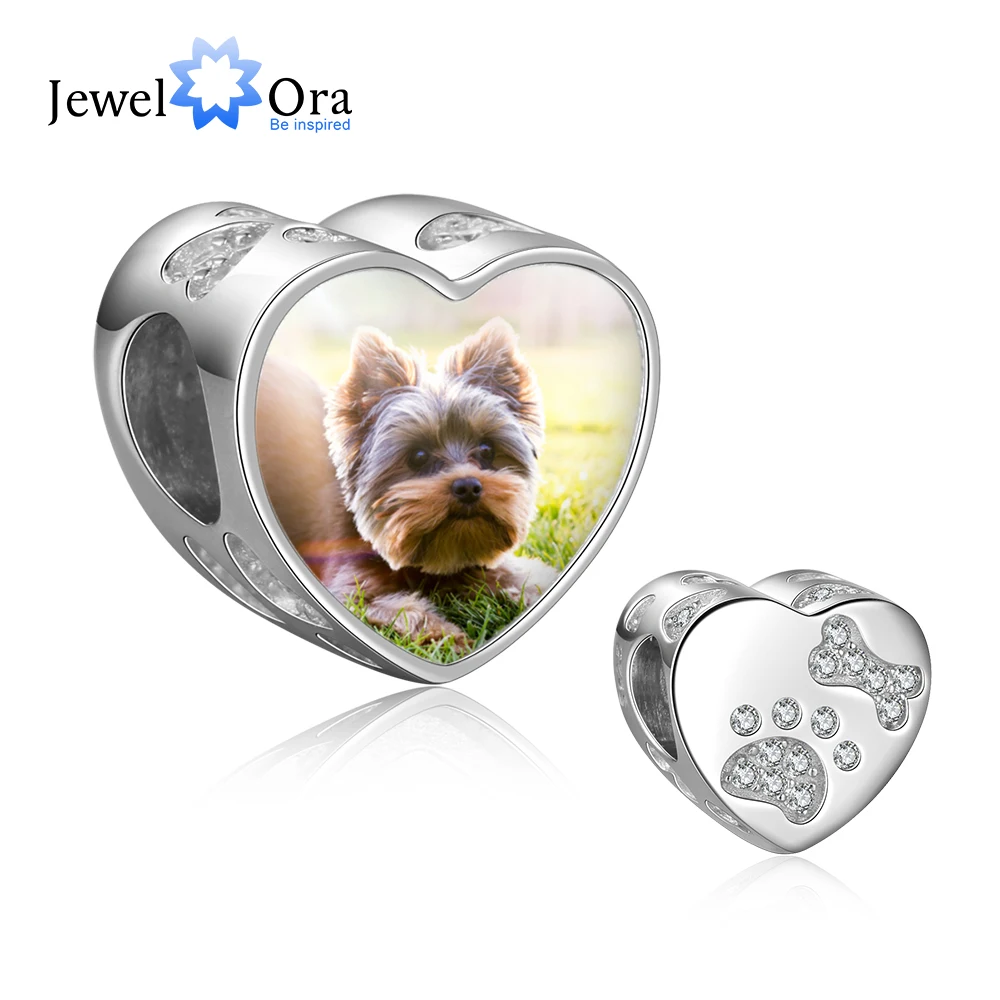 Индивидуальные фото сердце бусины с кубическим цирконием Pet Paw & Bon амулеты Fit