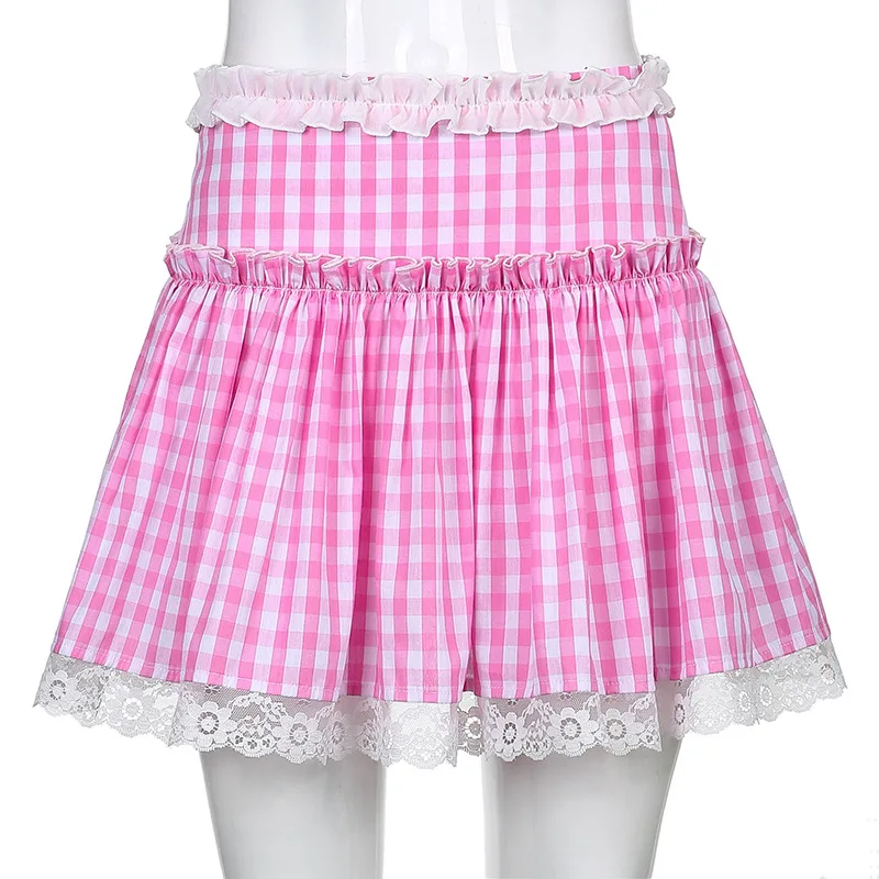 Y2K EGIRL Pastel Goth Pink Plaid Lace Trim Pleated Skirts Harajuku Vintage High Waist A-line Mini Skirt E-girl Aesthetics Outfit
Y2K EGIRL Pastel Goth Pink Plaid Lace Trim Pleated Skirts Harajuku Vintage High Waist A-line Mini Skirt E-girl Aesthetics Outfit