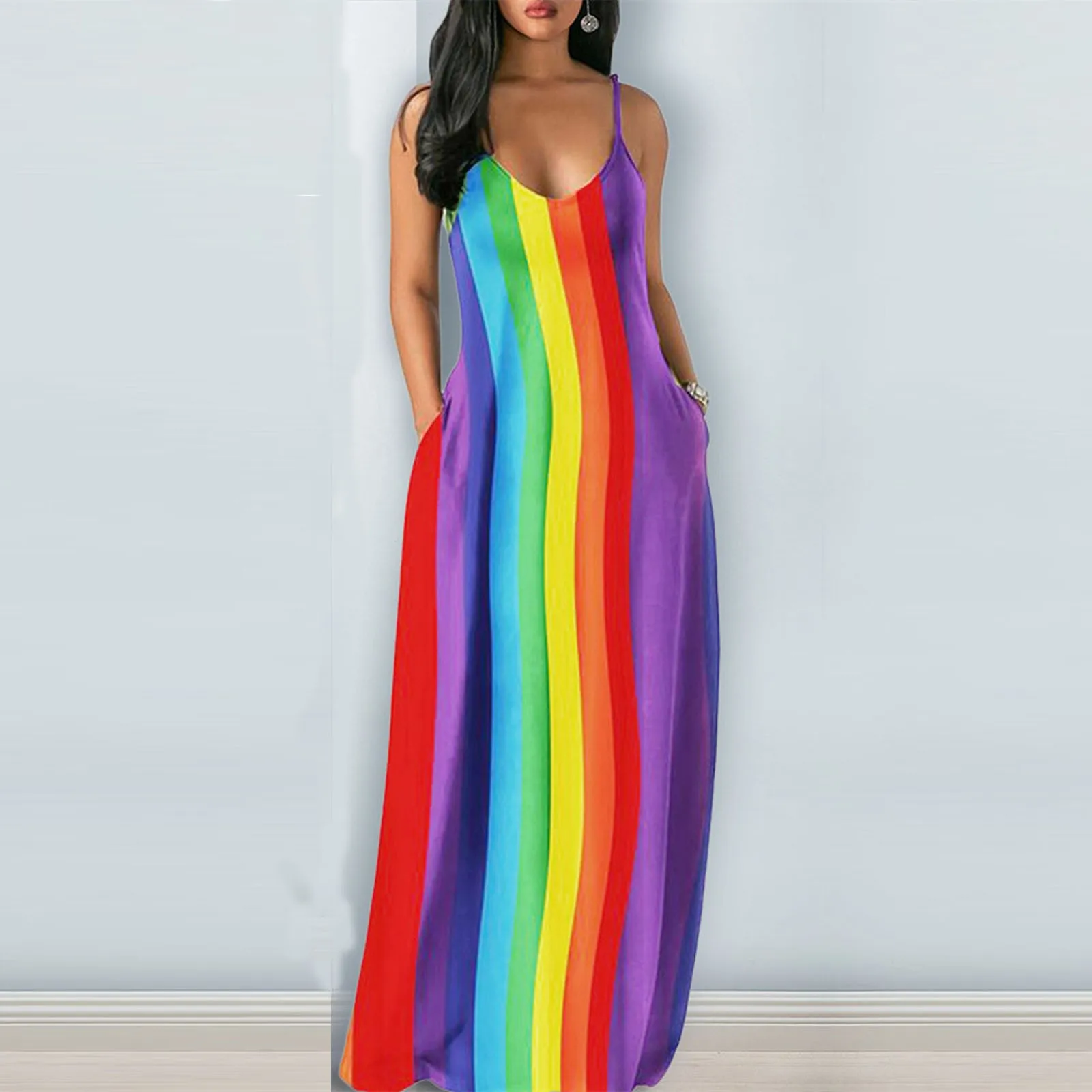 Women's Casual Gradient U-neck Sleeveless Plus Size Summer Spaghetti Strap Dress Robe Femme Vestido De Mujer Летнее Женское2021
Women's Casual Gradient U-neck Sleeveless Plus Size Summer Spaghetti Strap Dress Robe Femme Vestido De Mujer Летнее Женское2021