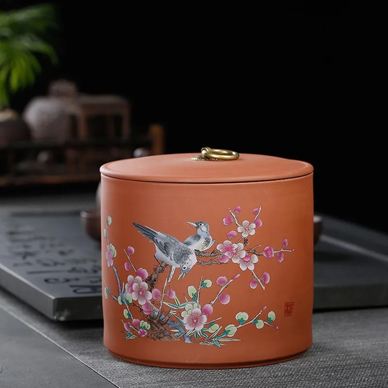Chinese Style Art Tea Storage Jar Natural Purple Flower Bird Seal Caddy Coffee Beans Container Tea Box Teaware Accessories Decor
Chinese Style Art Tea Storage Jar Natural Purple Flower Bird Seal Caddy Coffee Beans Container Tea Box Teaware Accessories Decor