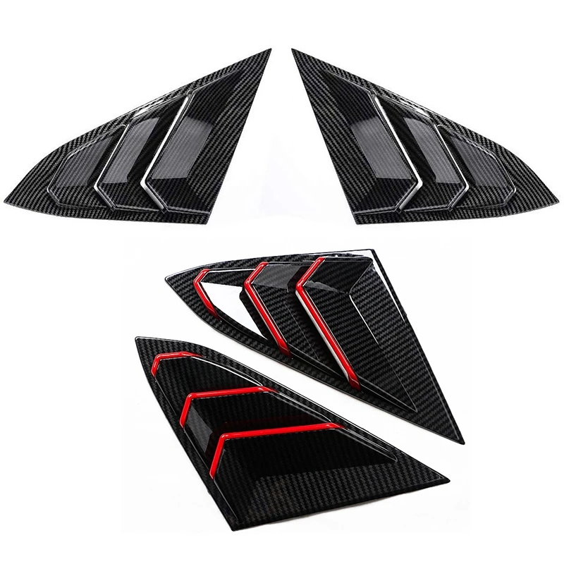 Rear Side Window Louvers Air Vent Cover for 2016-2019 Honda Civic & Rear Window Triangular Carbon Fiber with Red Line
Rear Side Window Louvers Air Vent Cover for 2016-2019 Honda Civic & Rear Window Triangular Carbon Fiber with Red Line