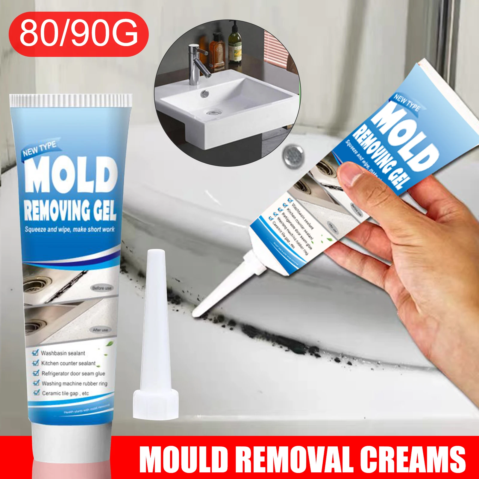 80/90g Mould Removing Cream Anti Mildews Ceramic Tile Remover Cleaning Tools Home Supplies VC | Дом и сад