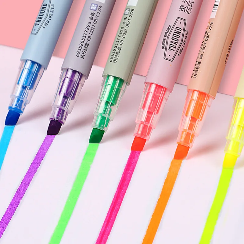 6 pcs/set Candy 6 Colors Mildliner Highlighters for School Office Scrapbooking Art Markers Japanese Stationery Highlighter Pen
6 pcs/set Candy 6 Colors Mildliner Highlighters for School Office Scrapbooking Art Markers Japanese Stationery Highlighter Pen