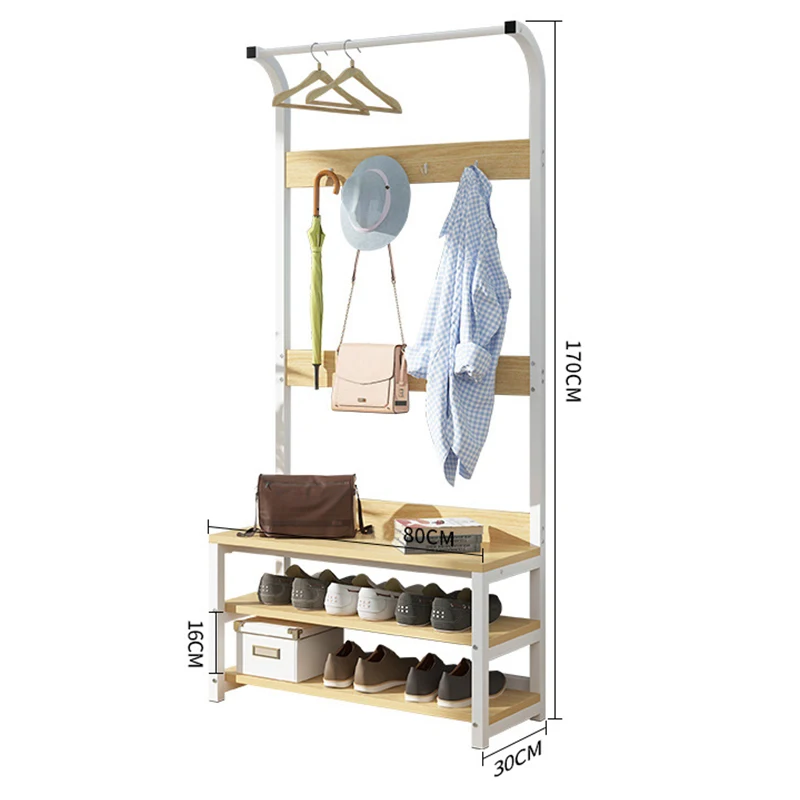 Simple Multi-Hook Clothing and Shoes Stand Rack Wood 2 Layer Shoes Storage Hat Cloth Bag Coat Hanger Floor Standing Rack FA 
Simple Multi-Hook Clothing and Shoes Stand Rack Wood 2 Layer Shoes Storage Hat Cloth Bag Coat Hanger Floor Standing Rack FA