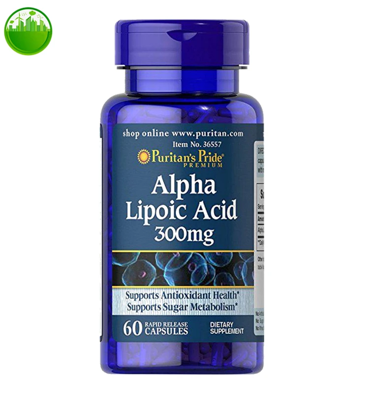 

Премиум альфа-липоновая кислота US Puritan's Pride 300 мг поддерживает антиоксидант поддерживает метаболизм сахара * 60 капсул быстрого выпуска