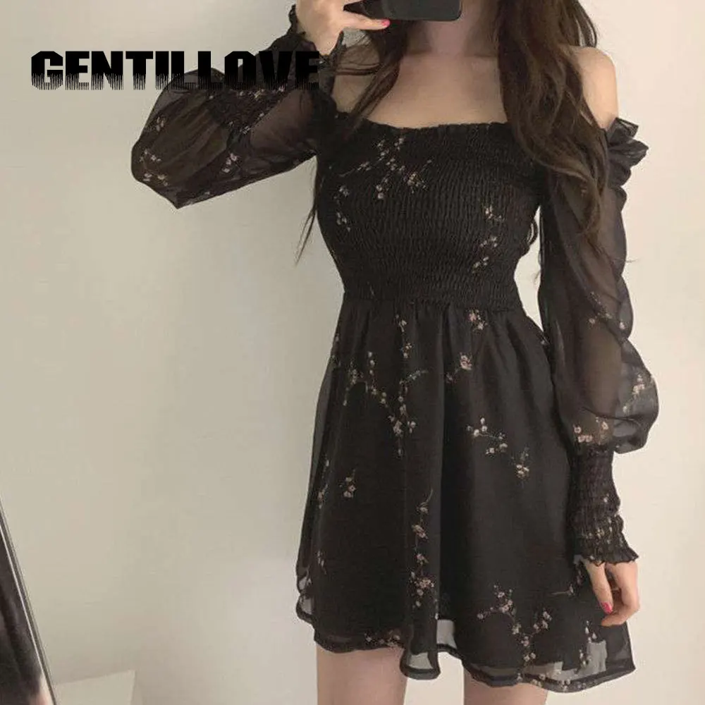Vintage Flower Women Sexy Mini Dress Off Shoulder Backless Long Puff Sleeve Chiffon Dresses Korean Casual Elegant Skinny Club
Vintage Flower Women Sexy Mini Dress Off Shoulder Backless Long Puff Sleeve Chiffon Dresses Korean Casual Elegant Skinny Club