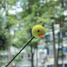 1Pc yellow duck car antenna pen topper aerial eva ball decor toy ornament