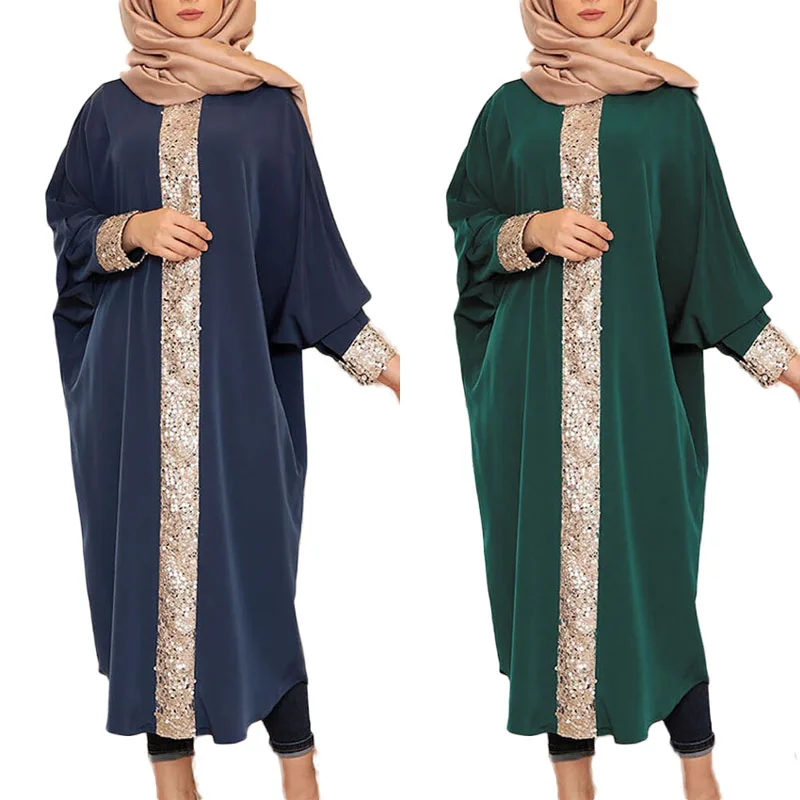 Sequin Abaya Bat Dress Women Muslim Fashion Islamic Clothing Streetwear Dubai Turkey Robe Caftan Hijab Vestido Femme Musulman 
Sequin Abaya Bat Dress Women Muslim Fashion Islamic Clothing Streetwear Dubai Turkey Robe Caftan Hijab Vestido Femme Musulman