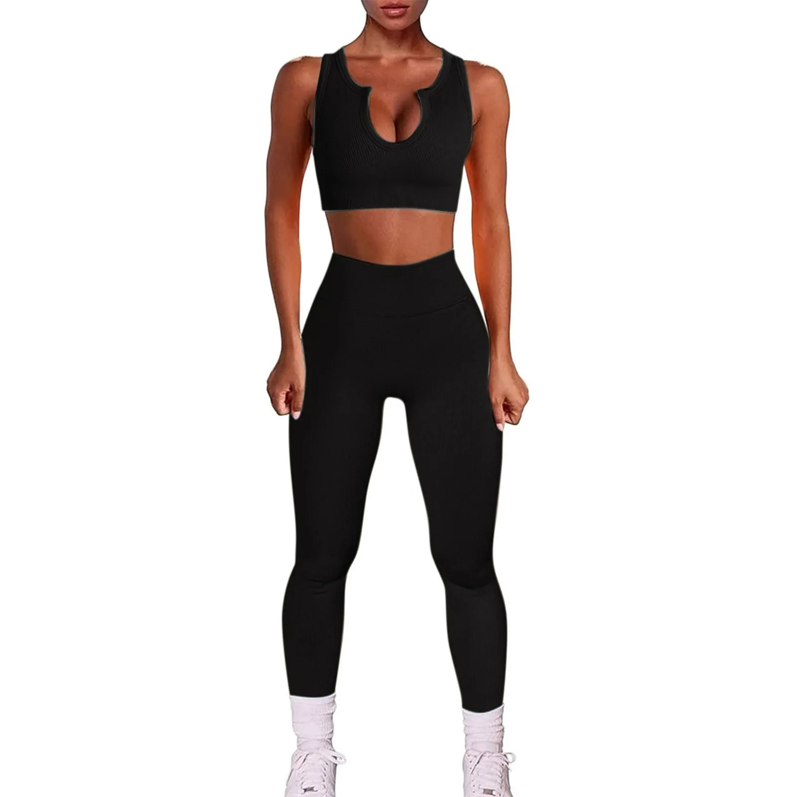 2 Piece Sport Outfit Yoga Sports Workout Outfit Women Sleeveless Seamless Ribbed Crop Tank High Waist Shorts Yoga Outfits Sets
2 Piece Sport Outfit Yoga Sports Workout Outfit Women Sleeveless Seamless Ribbed Crop Tank High Waist Shorts Yoga Outfits Sets