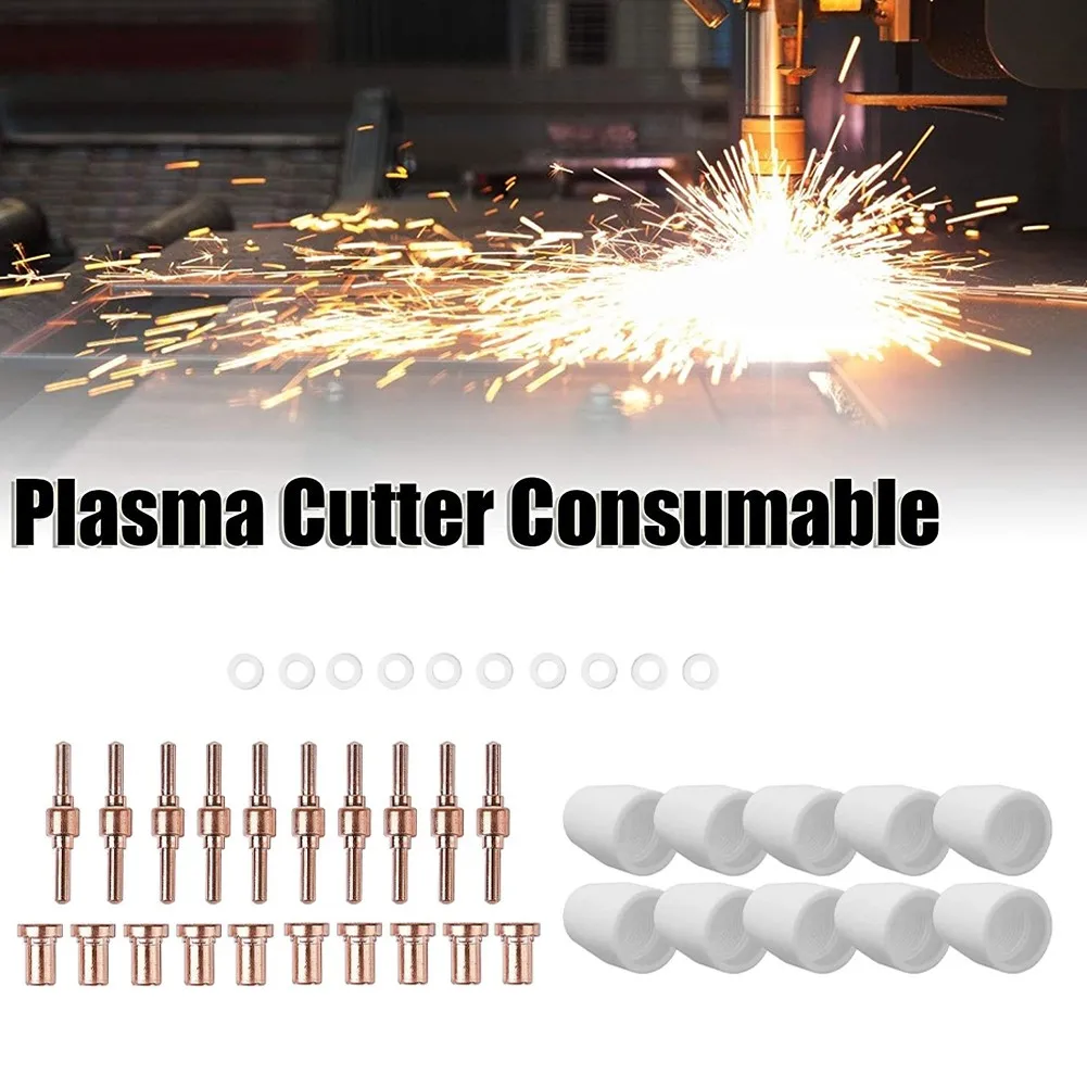 40pcs Air Plasma Cutter Consumables Extend Fit For PT-31 LG-40 Torch CUT-40 50 Plasma Cutting Machine Wearing Parts Welding Kit
40pcs Air Plasma Cutter Consumables Extend Fit For PT-31 LG-40 Torch CUT-40 50 Plasma Cutting Machine Wearing Parts Welding Kit