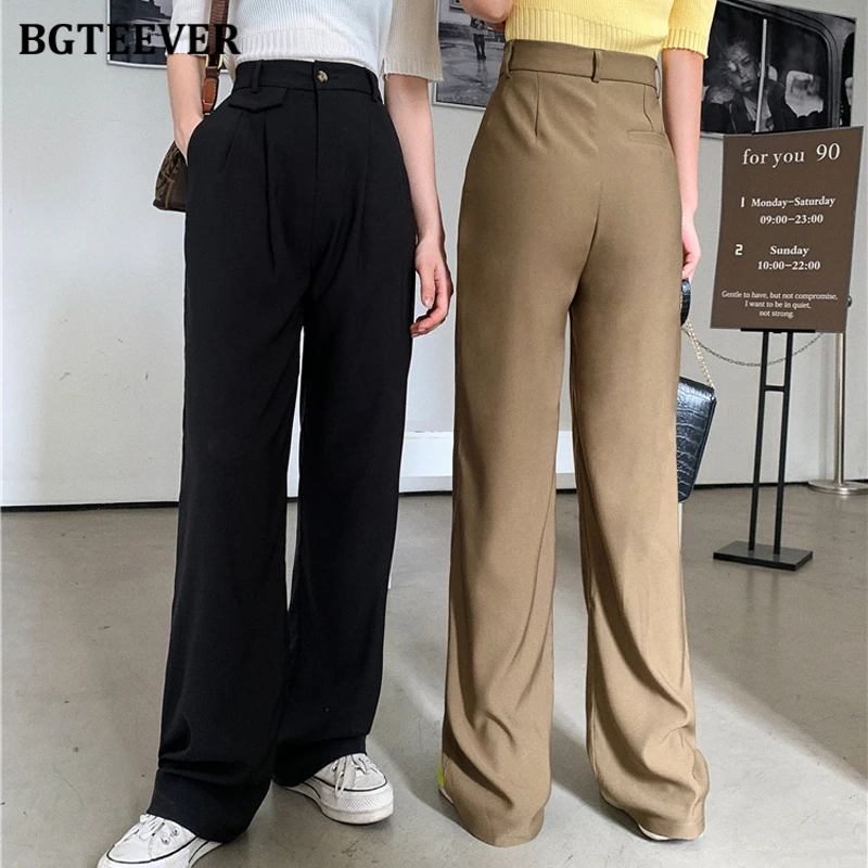 BGTEEVER Casual Pockets Floor-Length Pants for Women 2021 Spring Summer Loose Wide Leg Pants Femme Streetwear Ladies Trousers
BGTEEVER Casual Pockets Floor-Length Pants for Women 2021 Spring Summer Loose Wide Leg Pants Femme Streetwear Ladies Trousers