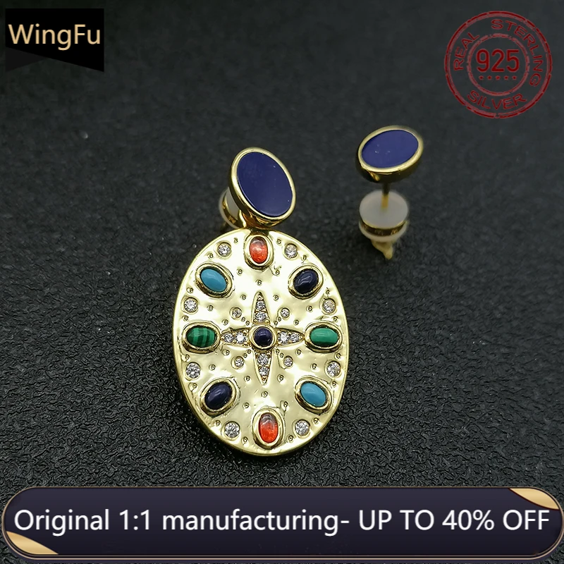 2021.7 month new S925 sterling silver Monaco jewelry golden round earrings Roman style original blue stone jewelry gift
2021.7 month new S925 sterling silver Monaco jewelry golden round earrings Roman style original blue stone jewelry gift