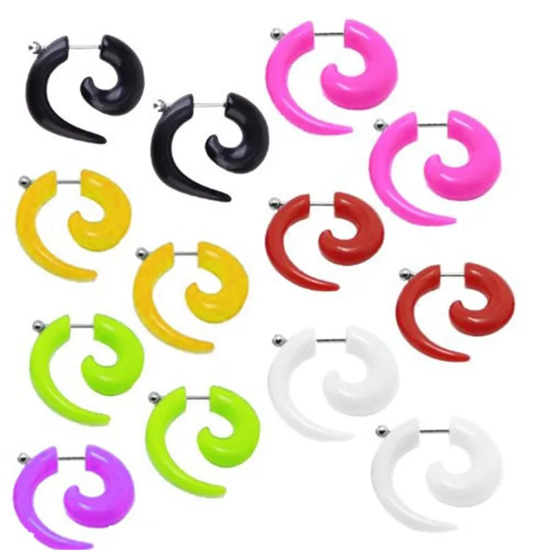 1Pair Fake Ear Spiral Taper Gauges Earring Snail Faux Ear Piercing Plug Cheater Tunnels Expander Stretchers Piercing Orelha Punk
1Pair Fake Ear Spiral Taper Gauges Earring Snail Faux Ear Piercing Plug Cheater Tunnels Expander Stretchers Piercing Orelha Punk