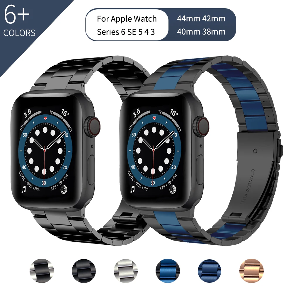 Stainless Steel Metal Strap for Apple Watch Series 6 5 SE 44mm 40mm Band for iWatch 6 5 4 3 42mm 38mm Bracelet Watchbands
Stainless Steel Metal Strap for Apple Watch Series 6 5 SE 44mm 40mm Band for iWatch 6 5 4 3 42mm 38mm Bracelet Watchbands