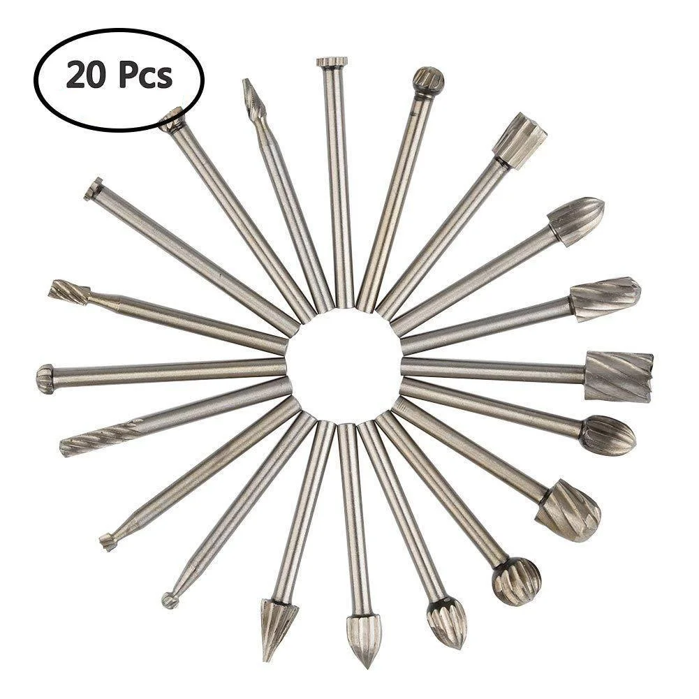 20 Pcs High Speed Steel Carving Rotary Shank File Tools Tungsten Woodworking Set DIY Engraving Drilling
20 Pcs High Speed Steel Carving Rotary Shank File Tools Tungsten Woodworking Set DIY Engraving Drilling
