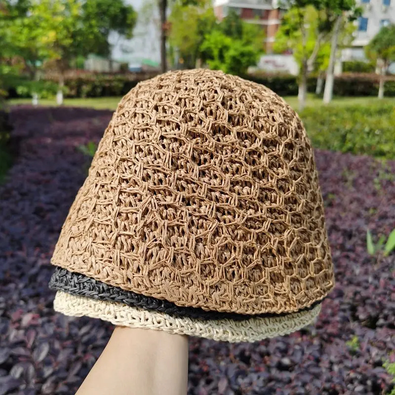 Womens Straw Hat Chinese Paper Straw Hat Hand Made Panama UV Protection Visor Beach Hat Bucket Foldable Female Summer Caps Cape 
Womens Straw Hat Chinese Paper Straw Hat Hand Made Panama UV Protection Visor Beach Hat Bucket Foldable Female Summer Caps Cape
