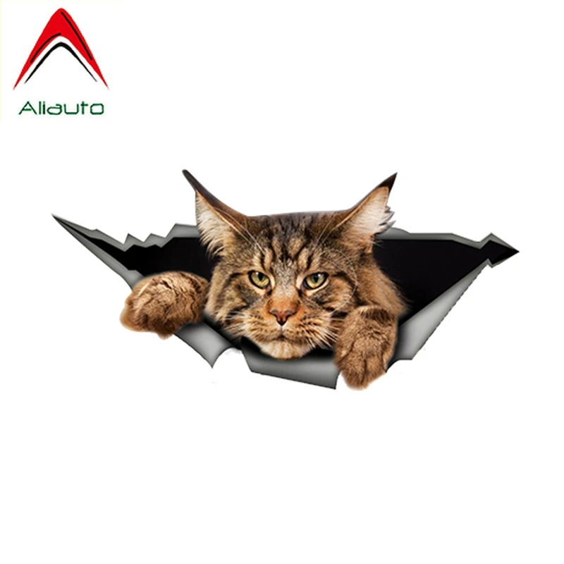 Наклейка на автомобиль Aliauto Maine Coon рваная металлическая наклейка Светоотражающая